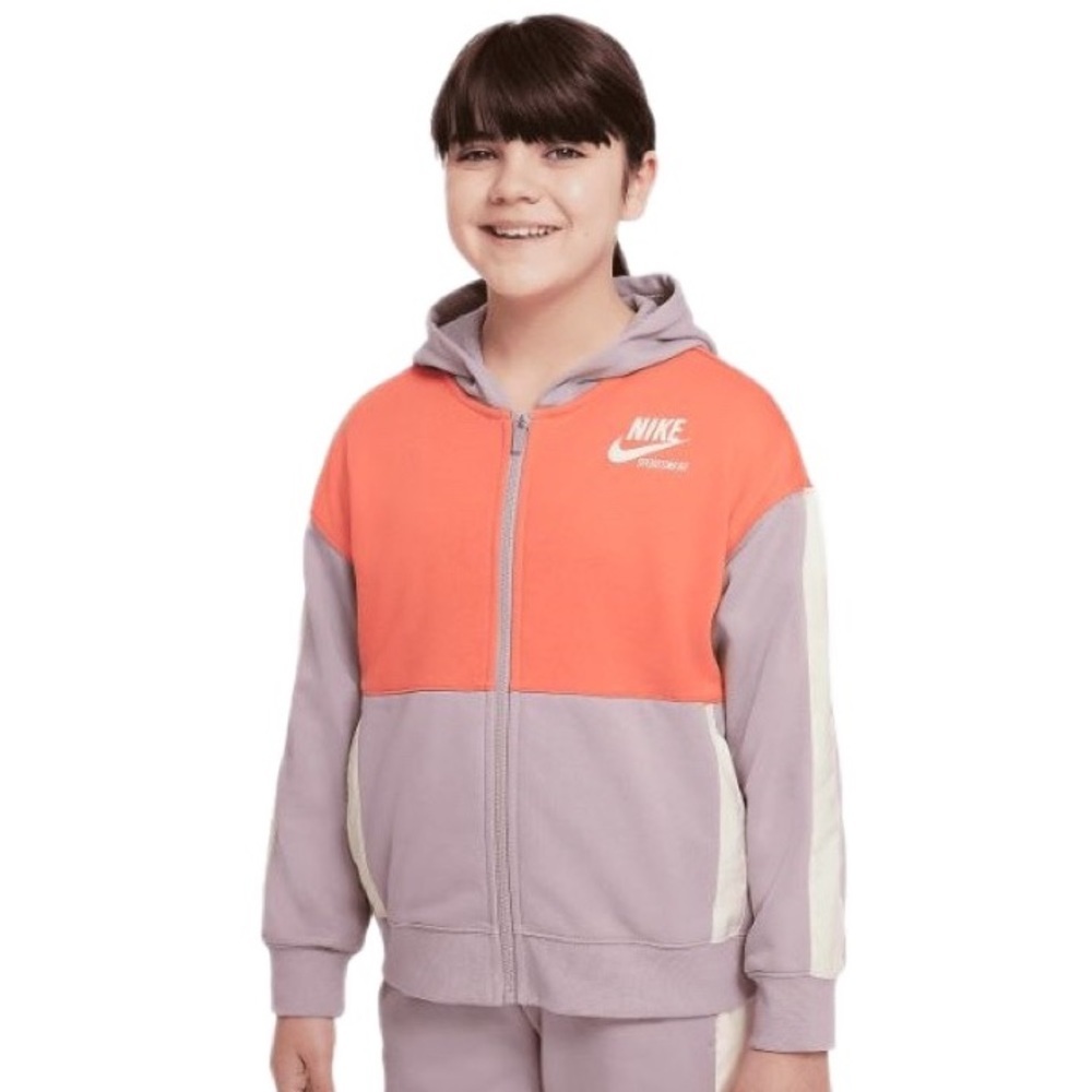 Nike Sportswear NSW Heritage Colorblock Full Zip Girls Hoodie Size XL+ 183